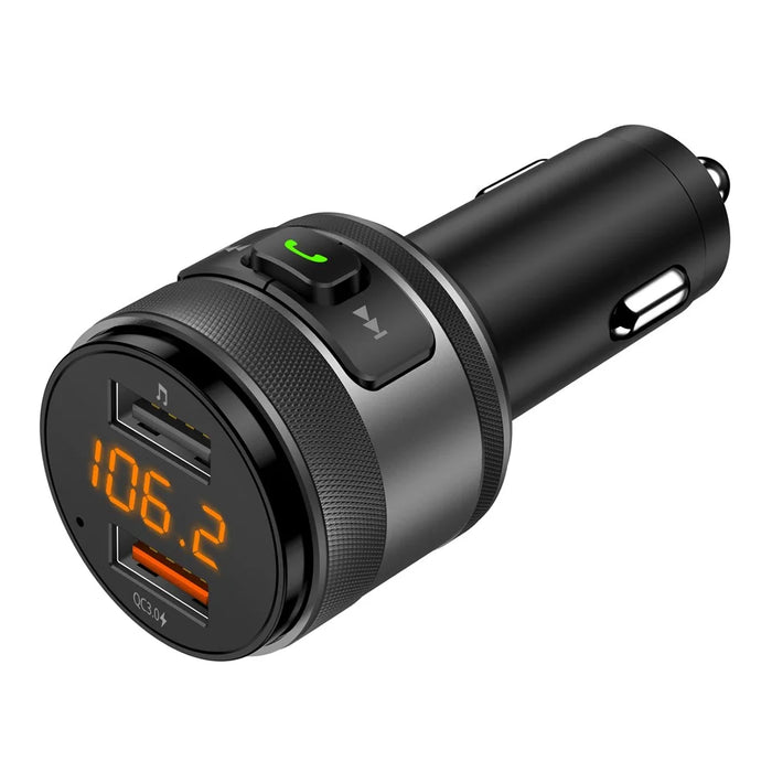 C57 Mini Dual USB QC3.0 Car Charger FM Transmitter Hands-free Call Bluetooth-compatible MP3 Music Player - 1