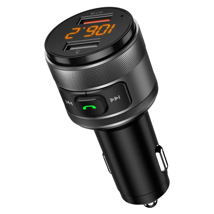 C57 Mini Dual USB QC3.0 Car Charger FM Transmitter Hands-free Call Bluetooth-compatible MP3 Music Player - 2
