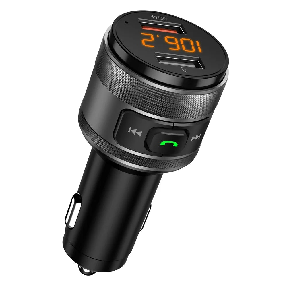 C57 Mini Dual USB QC3.0 Car Charger FM Transmitter Hands-free Call Bluetooth-compatible MP3 Music Player - 4