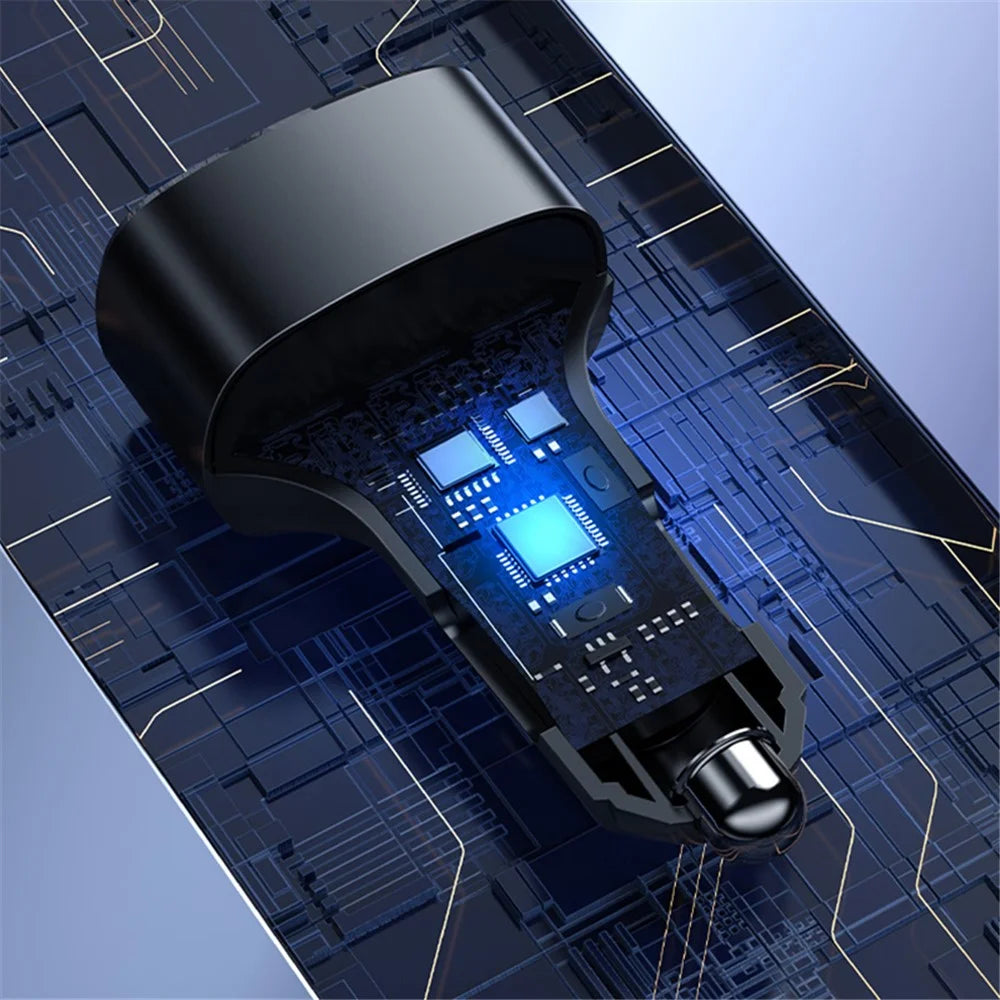 YESIDO Y47 3 Ports 49W Fast Charging Car Charger Type-C Phone Power Adapter - 4