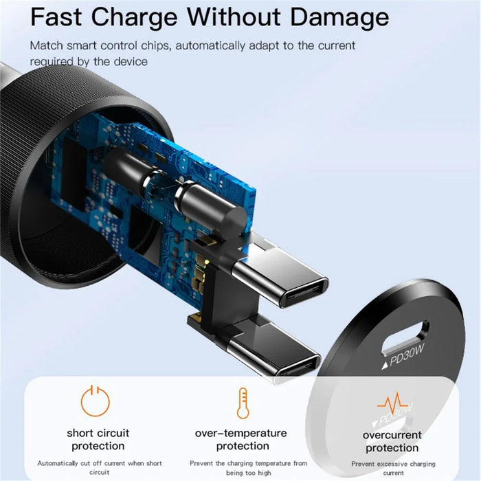 YESIDO Y48 60W High Power Fast Charging Car Charger Dual Output Phone Charger Adapter - 4