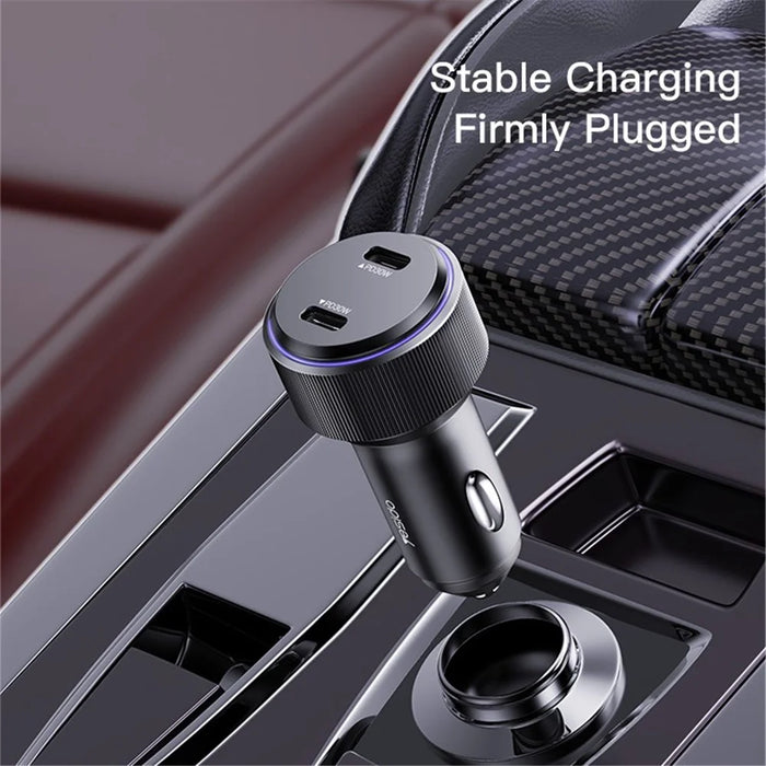 YESIDO Y48 60W High Power Fast Charging Car Charger Dual Output Phone Charger Adapter - 5