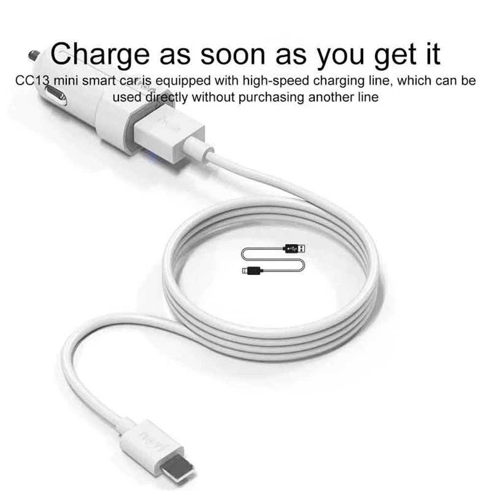 IVON CC13 QC 3.0 Fast Charging Car Charger Cigarette Lighter with LED Indicator Light - 2