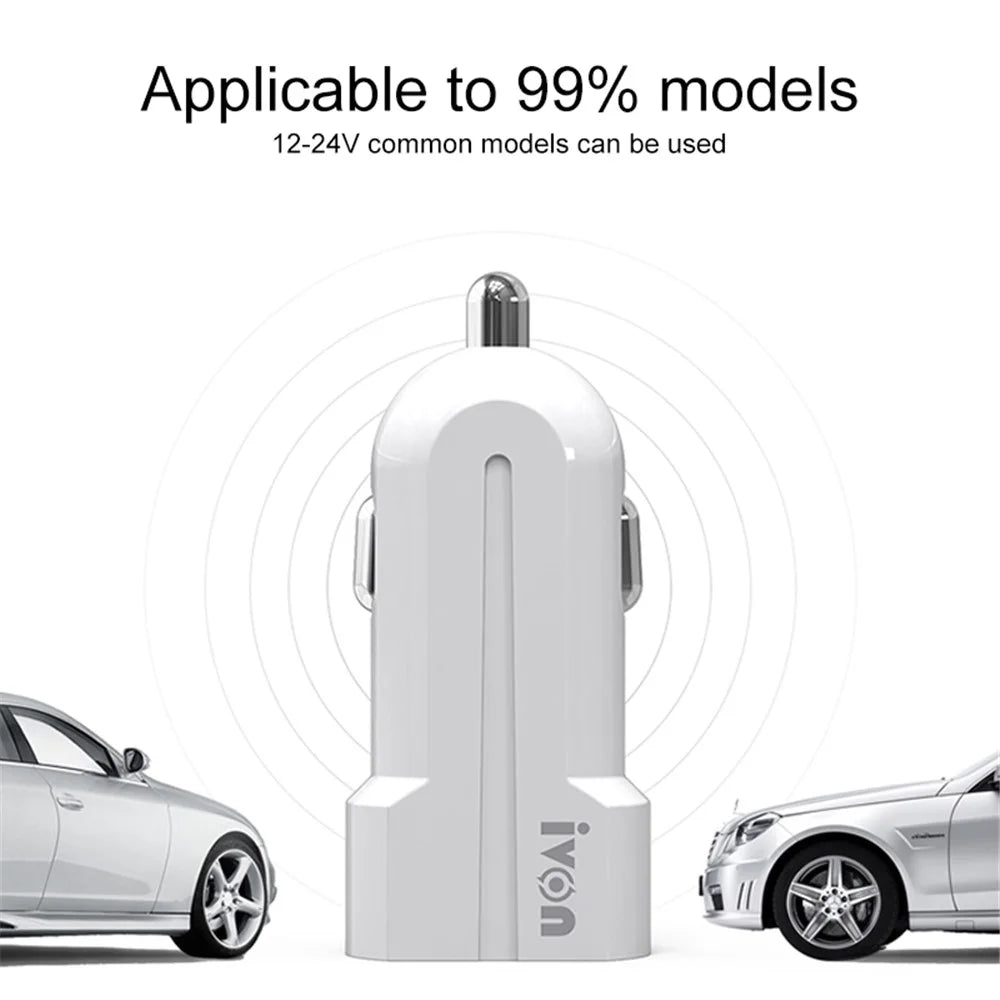 IVON CC13 QC 3.0 Fast Charging Car Charger Cigarette Lighter with LED Indicator Light - 6