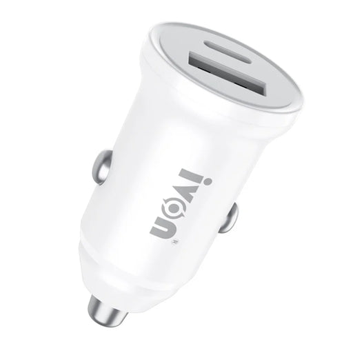 IVON CC45 20W PD 3.0 Type-C+QC 3.0 USB Dual Port Mini Car Charger Phone Fast Charging Adapter - 1