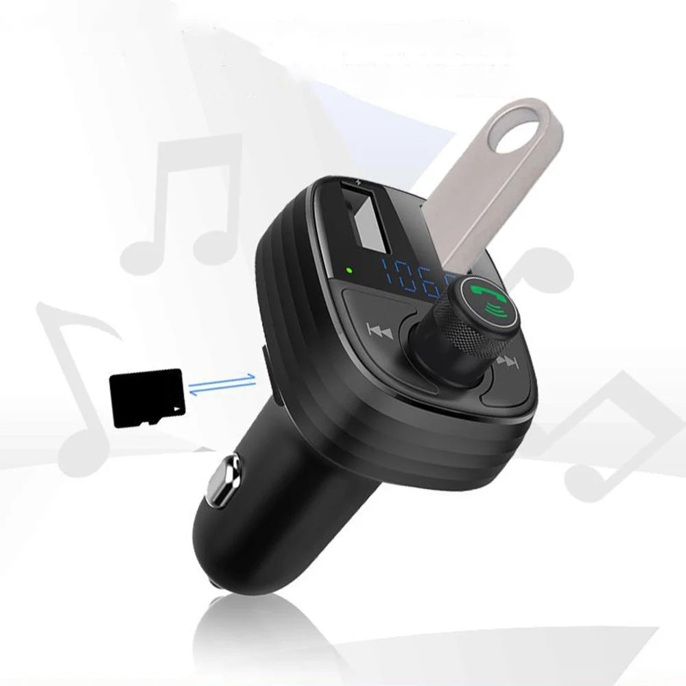 LOHEE S-10 Car Bluetooth-compatible Charger Adapter FM Transmitter Hands-Free Call Fast Charging Car Charger with Dual USB 3.4A Ports Support TF Card/U-disk/BT Music Player - 4