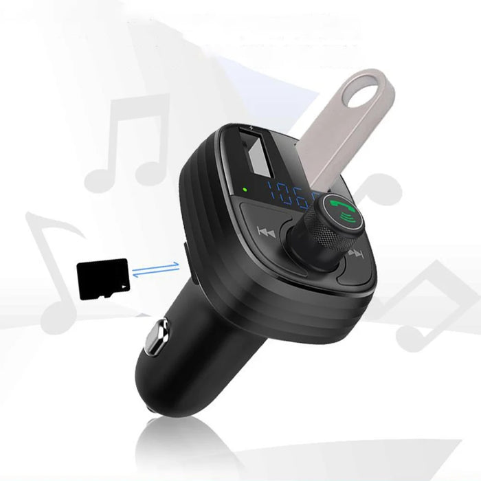 LOHEE S-10 Car Bluetooth-compatible Charger Adapter FM Transmitter Hands-Free Call Fast Charging Car Charger with Dual USB 3.4A Ports Support TF Card/U-disk/BT Music Player - 4
