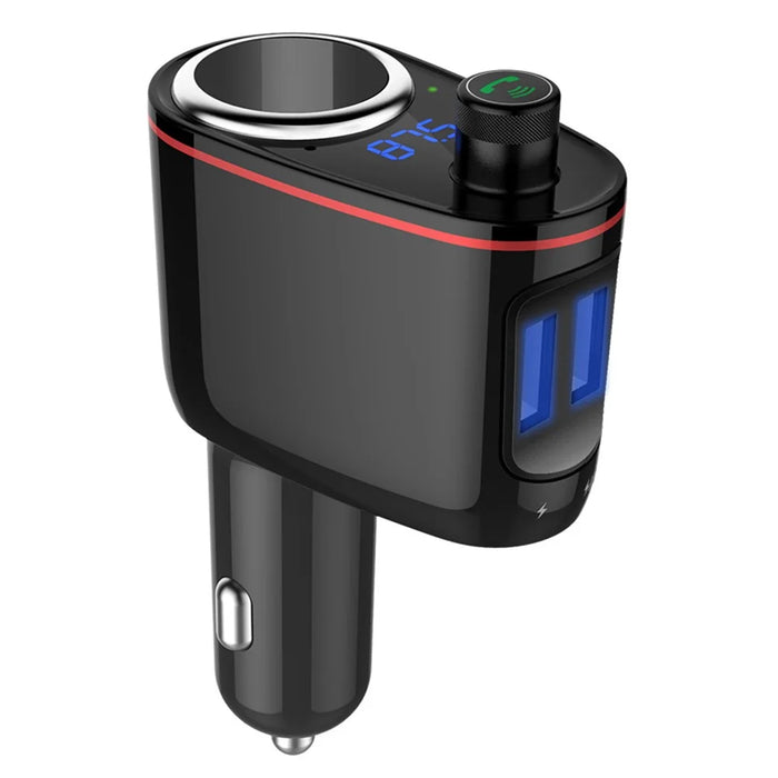 LOHEE S-06 Bluetooth-compatible Car Charger FM Transmitter Dual USB Fast Car Charger Adapter with Cigarette Lighter Port Support U-disk for iPhone Android - 1