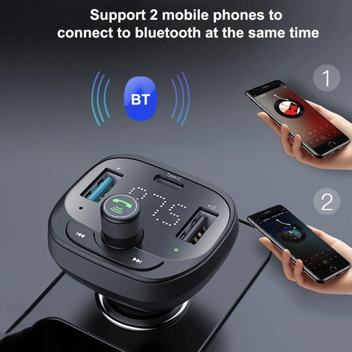 LOHEE S-21 Bluetooth-compatible Car Charger Adapter FM Transmitter QC3.0 USB Fast Charging Car Charger Support TF Card/U-disk/BT Music Player - 2