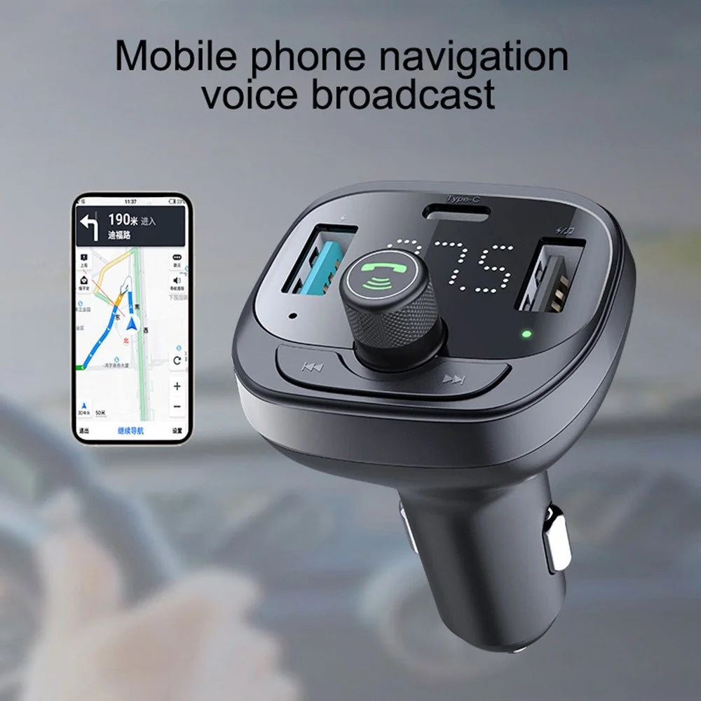 LOHEE S-21 Bluetooth-compatible Car Charger Adapter FM Transmitter QC3.0 USB Fast Charging Car Charger Support TF Card/U-disk/BT Music Player - 4