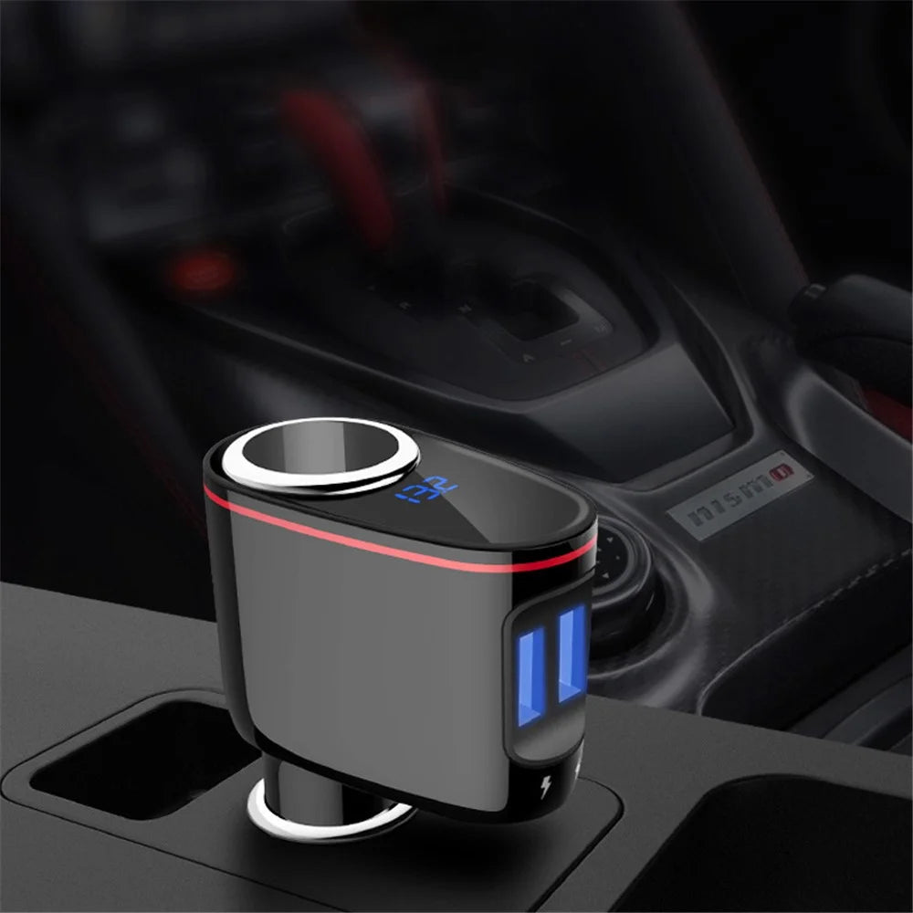 LOHEE S-06A Dual USB Car Charger Voltage Detection Cigarette Lighter Socket Charge Adapter - 2