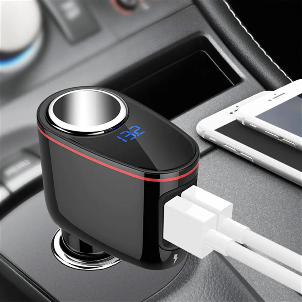 LOHEE S-06A Dual USB Car Charger Voltage Detection Cigarette Lighter Socket Charge Adapter - 3