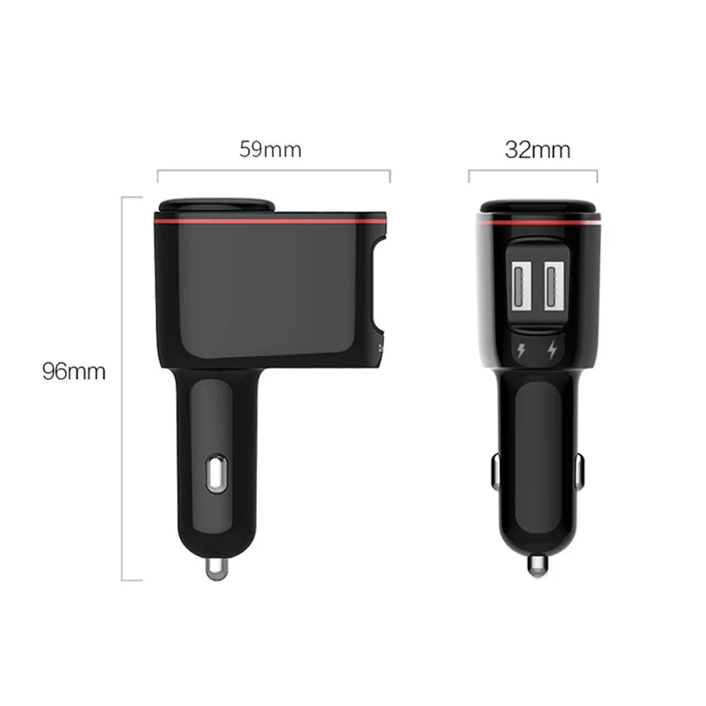 LOHEE S-06A Dual USB Car Charger Voltage Detection Cigarette Lighter Socket Charge Adapter - 7
