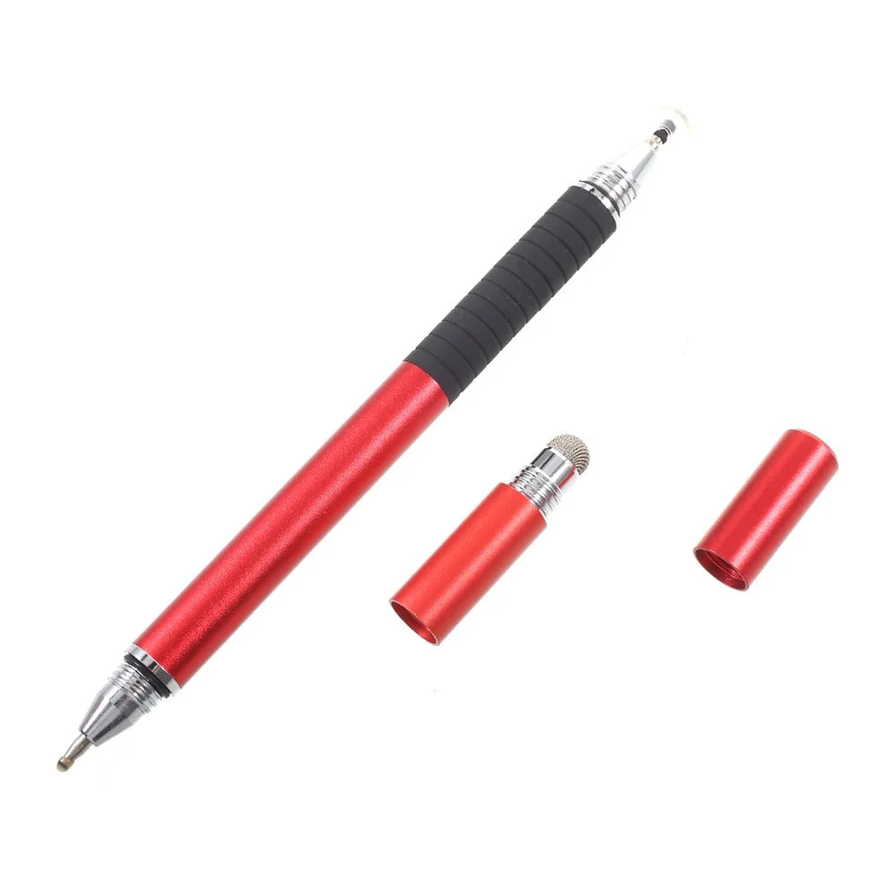 3-in-1 Touch Screen Stylus Pen + Drawing Pen + Ball Point Pen for iPhone iPad Samsung etc. - Red - 7