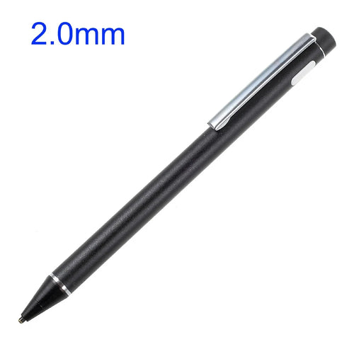 Metal Tip 2.0mm High-precision Capacitive Touch Screen Pen for iPhone iPad Samsung - Black - 1