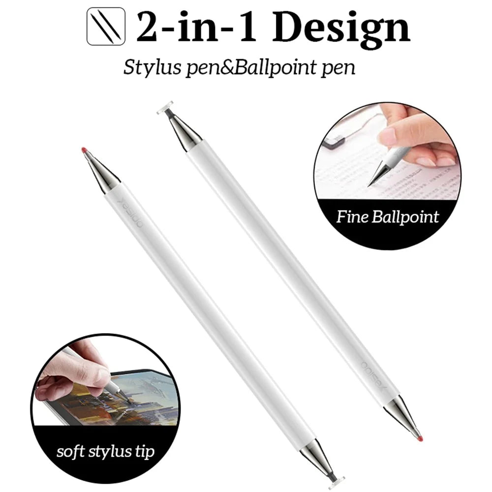 YESIDO ST04 Touch Screen Capacitive Stylus with Ballpoint Pen for iPhone iPad Tablet Writing and Drawing - 2