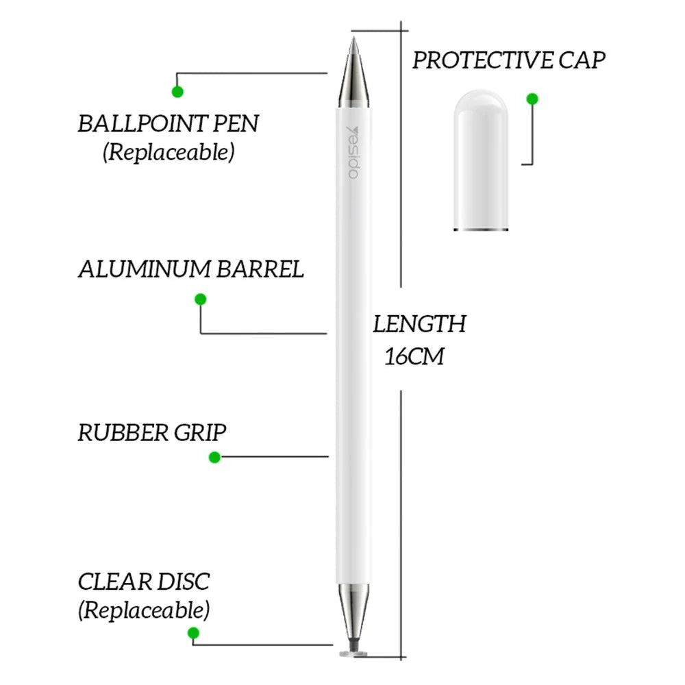 YESIDO ST04 Touch Screen Capacitive Stylus with Ballpoint Pen for iPhone iPad Tablet Writing and Drawing - 3