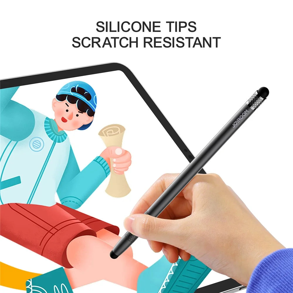 JOYROOM JR-DR01 Dual Tips Design Capacitive Stylus Pen Universal Phone Tablet High Sensitivity Drawing Writing Stylus Pen - Black - 2