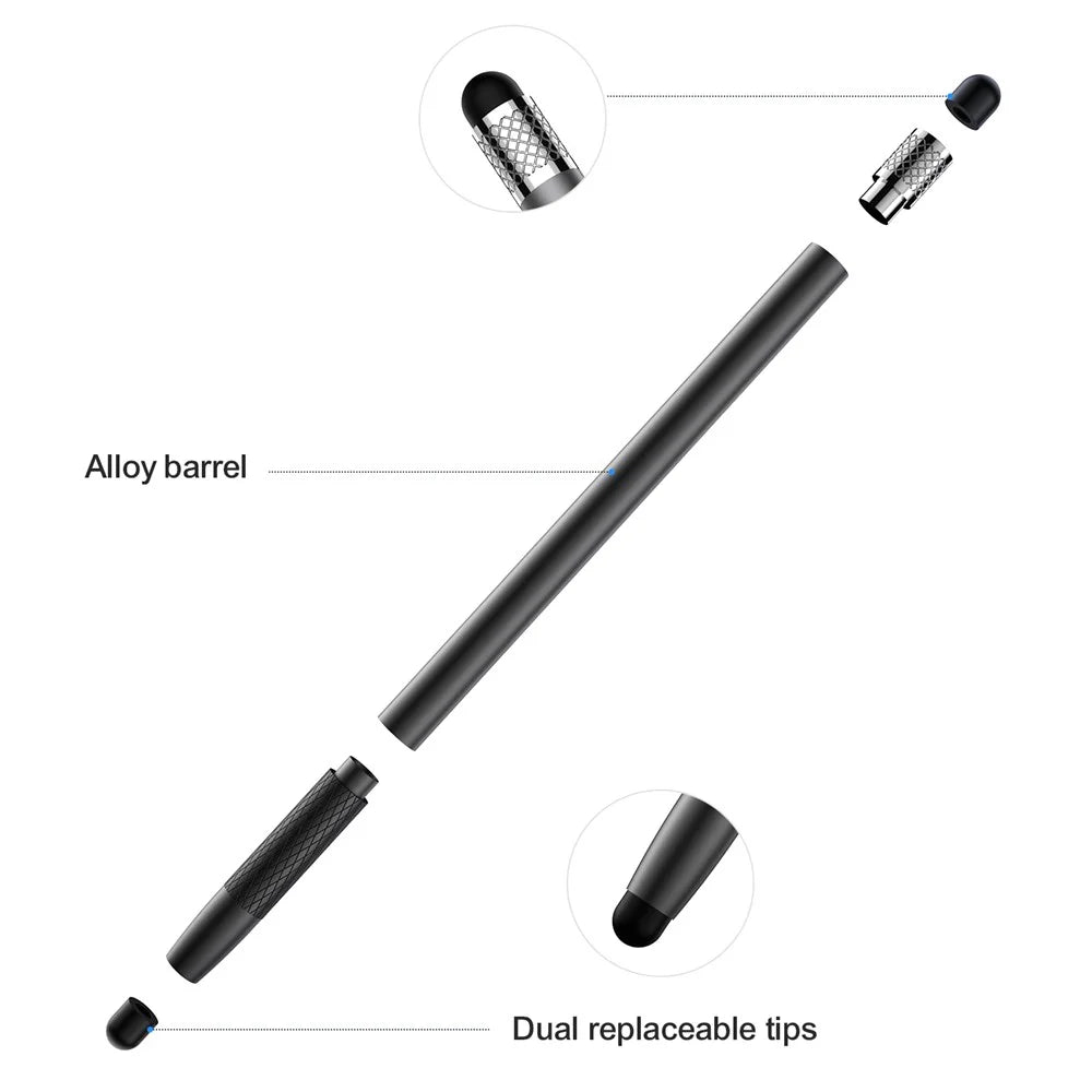JOYROOM JR-DR01 Dual Tips Design Capacitive Stylus Pen Universal Phone Tablet High Sensitivity Drawing Writing Stylus Pen - Black - 6