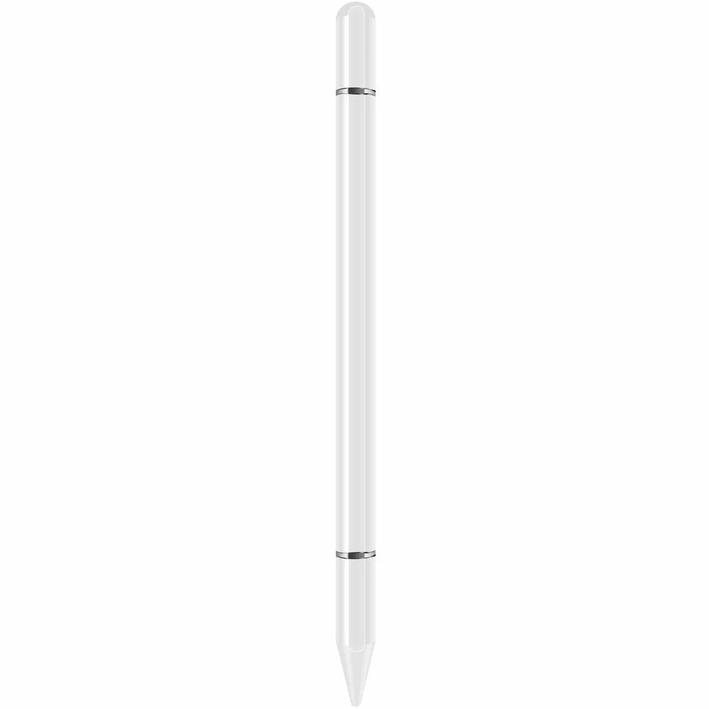 JB06 2 in 1 Nano Conductive Cloth Head + Disc Stylus Magnetic Adsorption Passive Touch Screen Pen for Cell Phone Tablet - White - 1