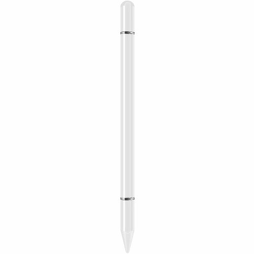 JB06 2 in 1 Nano Conductive Cloth Head + Disc Stylus Magnetic Adsorption Passive Touch Screen Pen for Cell Phone Tablet - White - 1