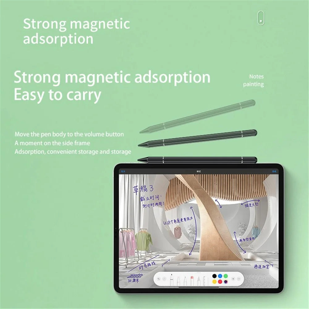 JB06 2 in 1 Nano Conductive Cloth Head + Disc Stylus Magnetic Adsorption Passive Touch Screen Pen for Cell Phone Tablet - White - 3