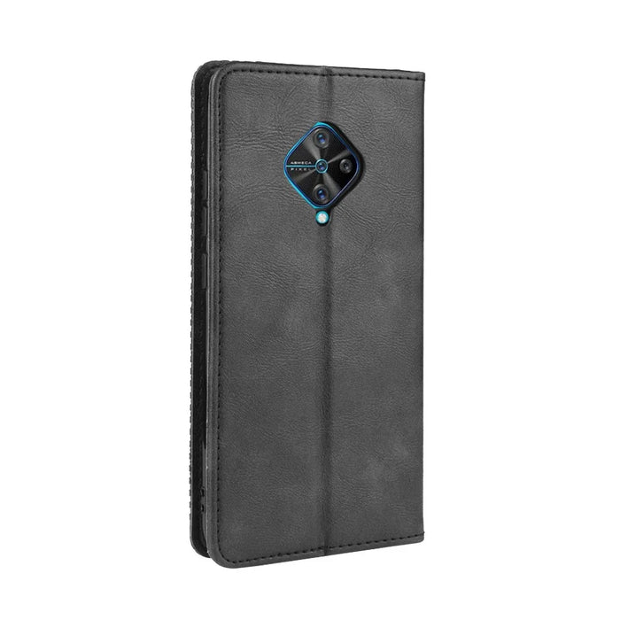 Vintage Style Leather Wallet Cell Phone Cover for vivo V17 (Russia Version)/S1 Pro - Black - 2