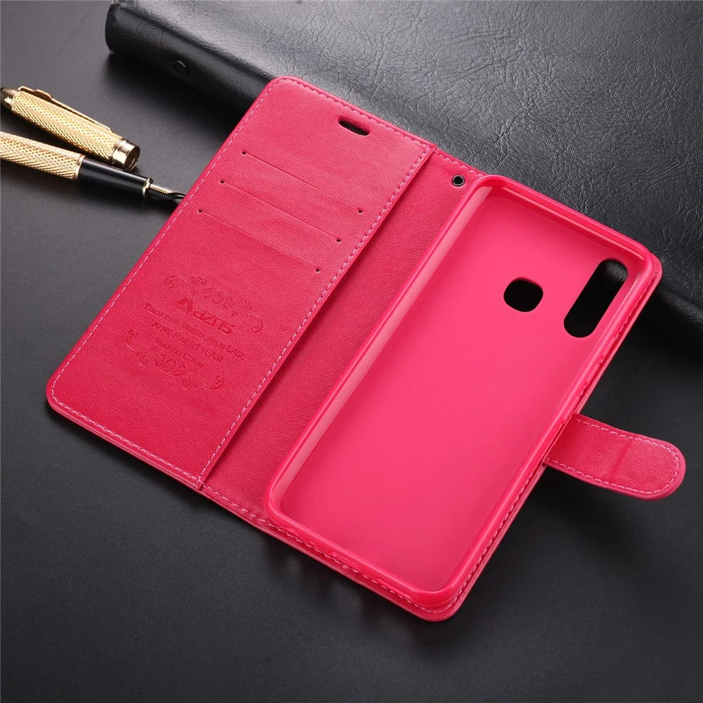 AZNS PU Leather Wallet Mobile Cover for vivo U3/Y19/Y5s - Rose - 7