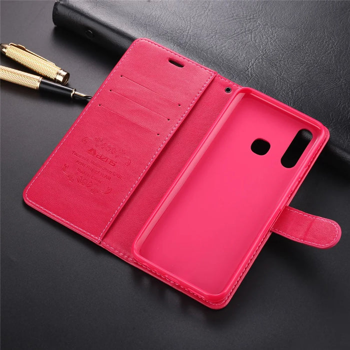 AZNS PU Leather Wallet Mobile Cover for vivo U3/Y19/Y5s - Rose - 7