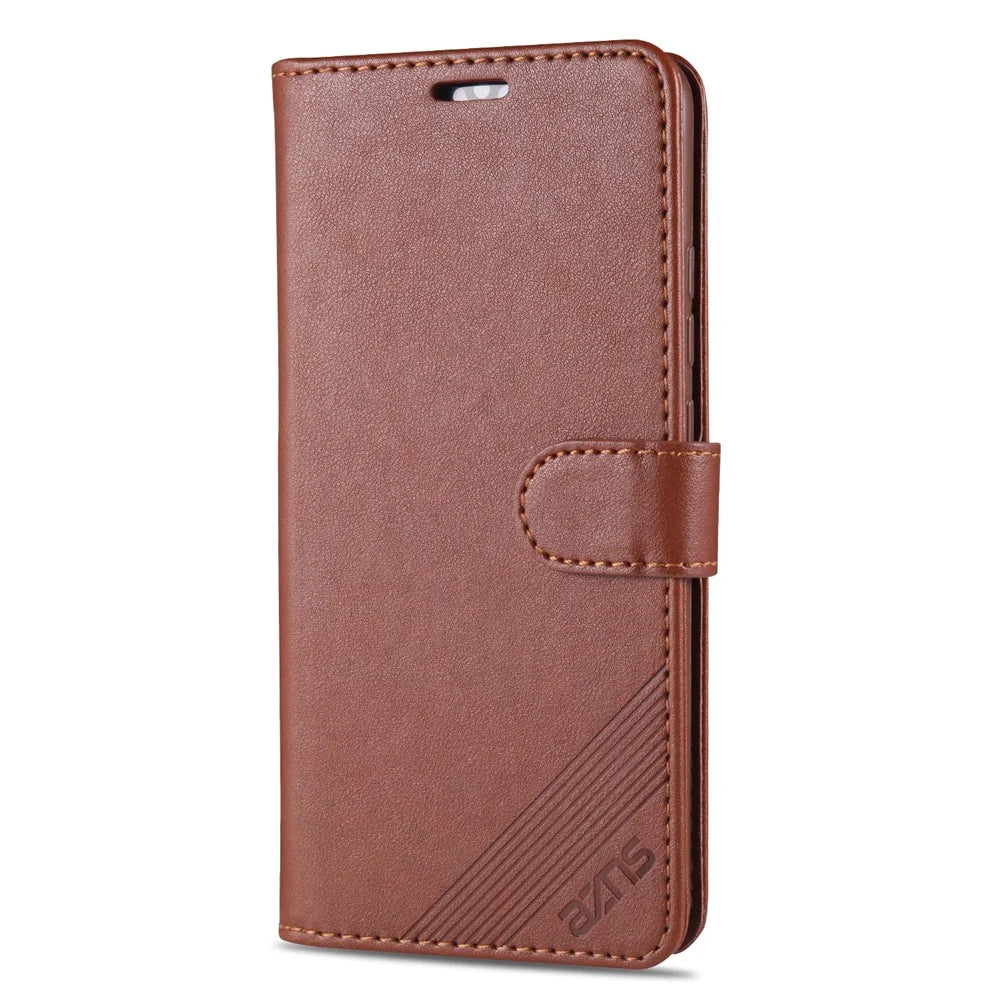 AZNS PU Leather with Wallet Mobile Shell for vivo V17/Y9s - Brown - 2