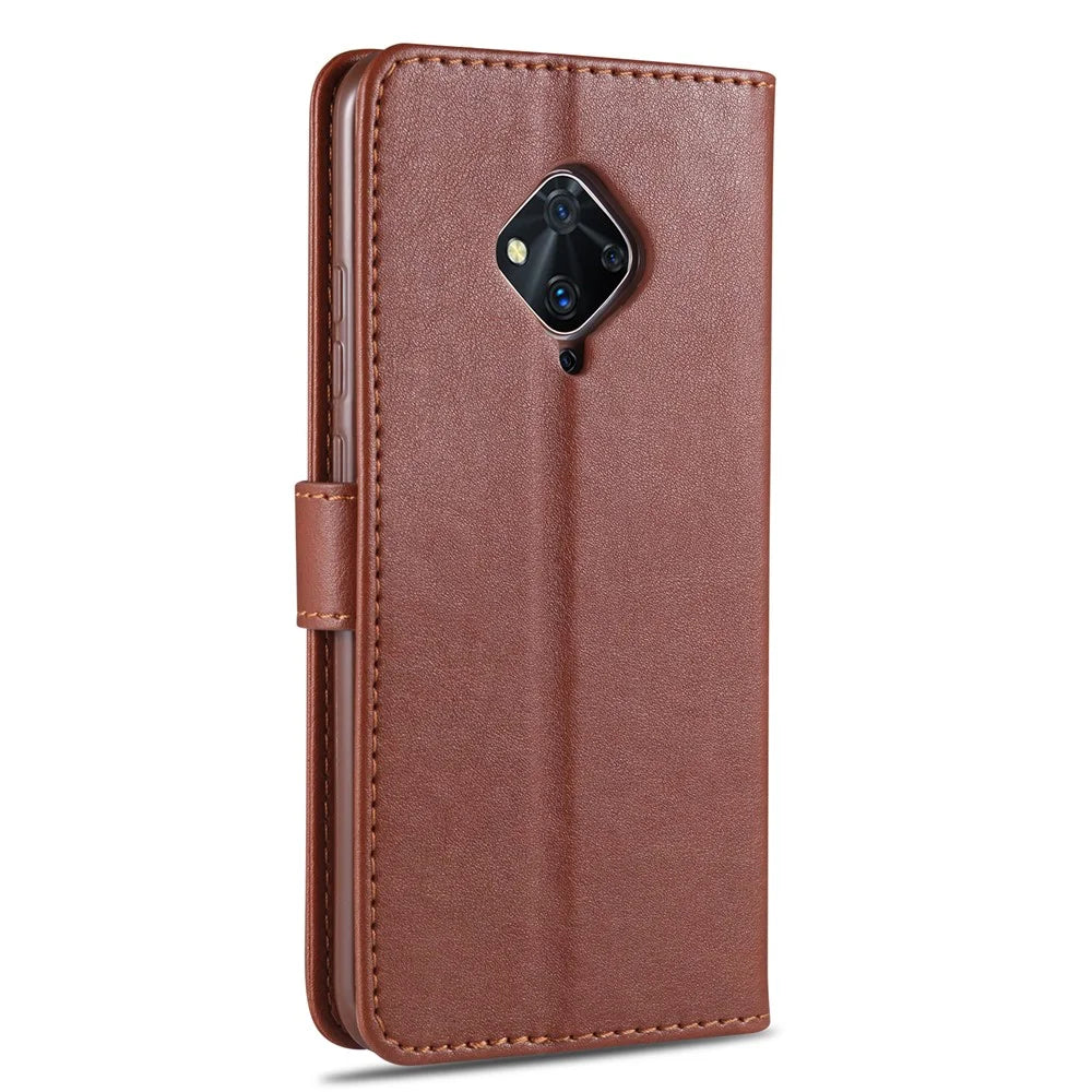 AZNS PU Leather with Wallet Mobile Shell for vivo V17/Y9s - Brown - 3