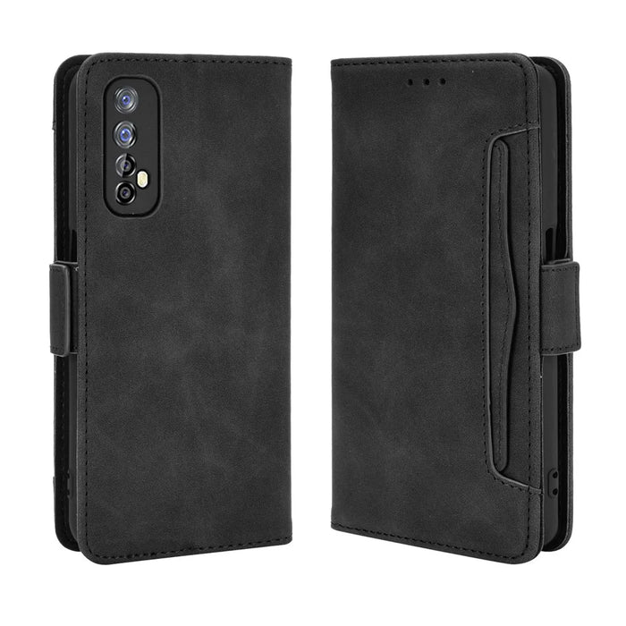 Wallet Stand Leather Case with Multiple Card Slots for Realme 7 / Realme Narzo 20 Pro - Black - 2