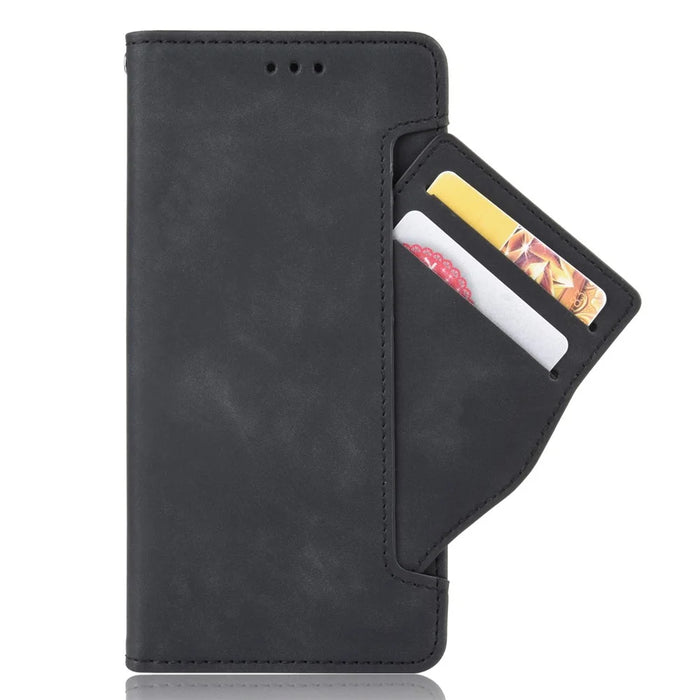 Wallet Stand Leather Case with Multiple Card Slots for Realme 7 / Realme Narzo 20 Pro - Black - 4