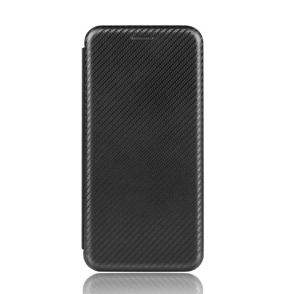 Auto-absorbed Carbon Fiber Skin Leather Phone Cover for Realme 7 Pro - Black - 2