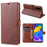 AZNS TPU + PU Leather Phone Protective Case for Vivo Y20/Y20i - Brown - 1