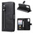 Zipper Pocket Leather Wallet Stand Case for Realme 7 Pro - Black - 1