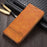AZNS Auto-absorbed Magnetic Stand Wallet Case Leather Phone Shell for Realme 8/8 Pro - Brown - 2