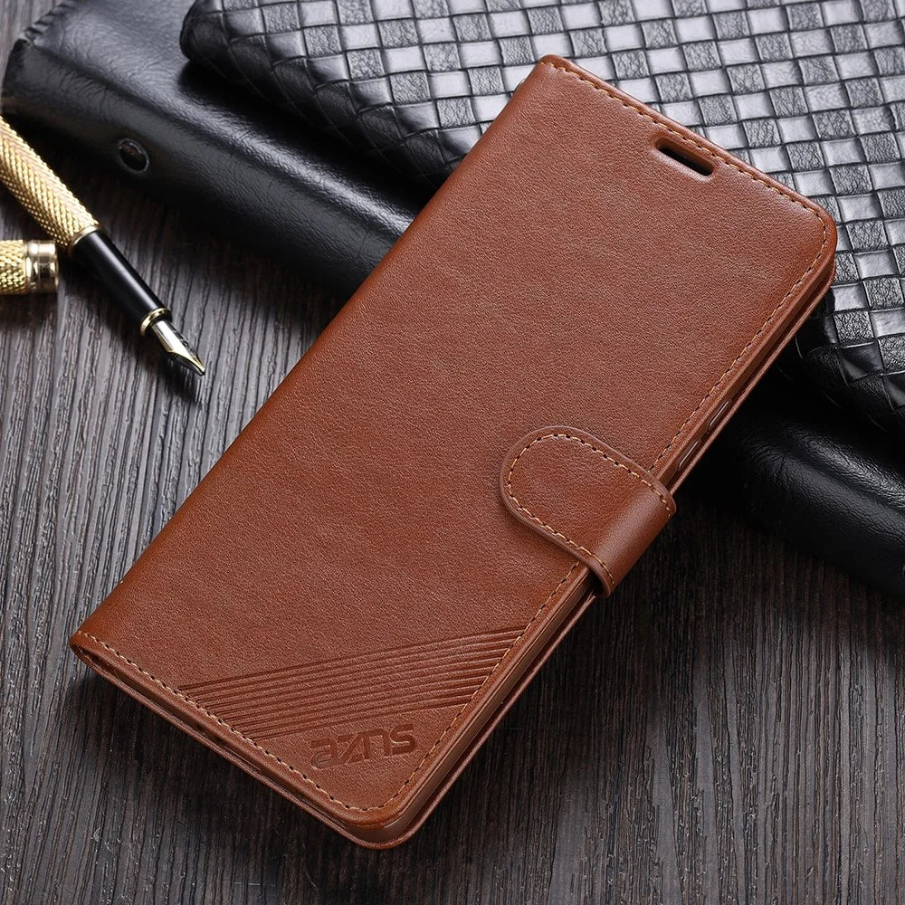 AZNS Full Protection Wallet Design PU Leather Phone Protective Case with Stand for vivo X60 5G/X60 Pro 5G (Global) - Brown - 2