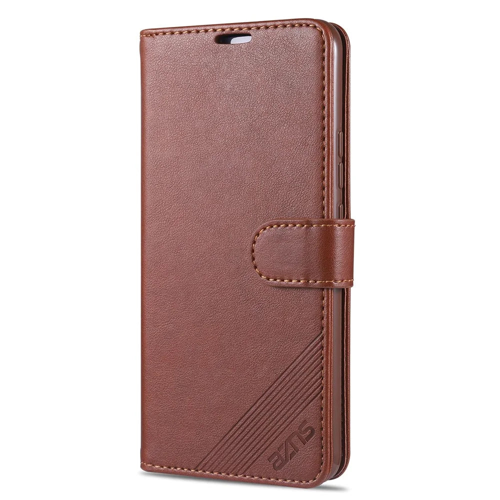 AZNS Full Protection Wallet Design PU Leather Phone Protective Case with Stand for vivo X60 5G/X60 Pro 5G (Global) - Brown - 6