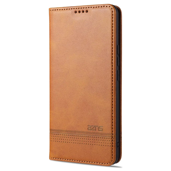 AZNS for vivo V21 4G Stand Wallet Case Auto-absorbed Magnetic Leather Phone Shell - Brown - 7