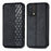 For Realme GT Master PU Leather Case Rhombus Imprint Wallet Stand Phone Cover - Black - 1
