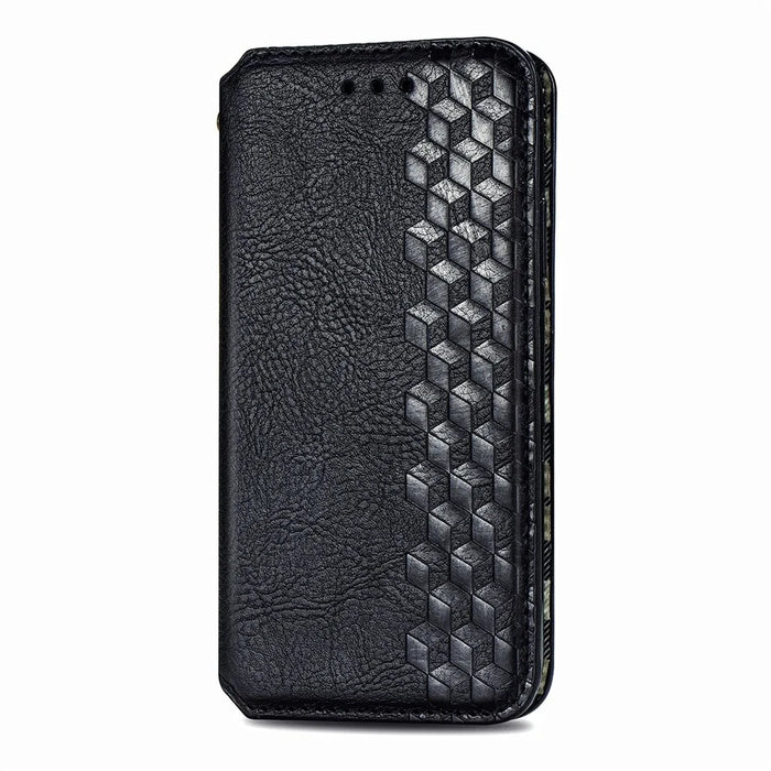 For Realme GT Master PU Leather Case Rhombus Imprint Wallet Stand Phone Cover - Black - 2
