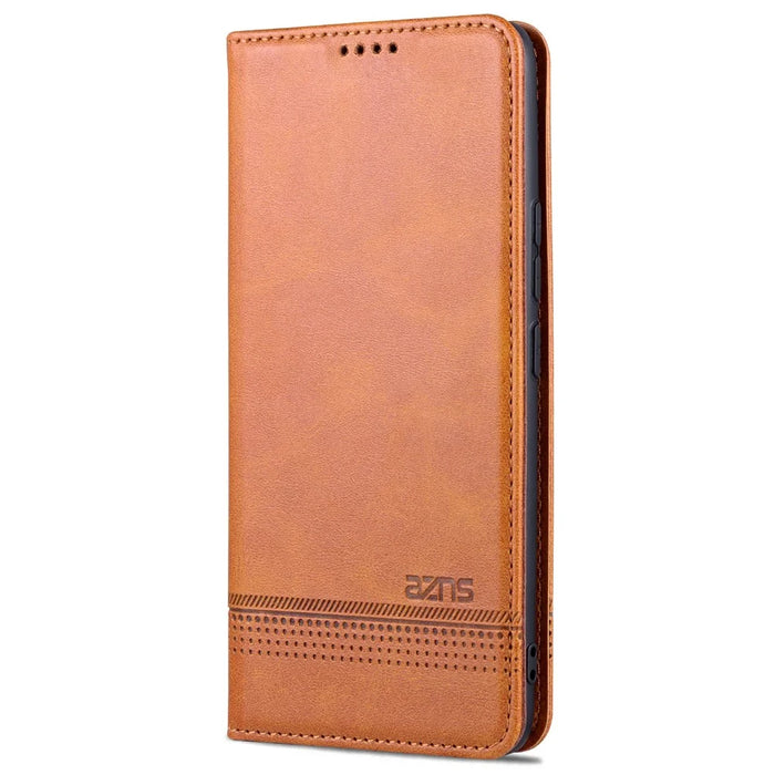 AZNS Durable Wallet Design PU Leather Shockproof Phone Cover Case for vivo X70 - Brown - 2