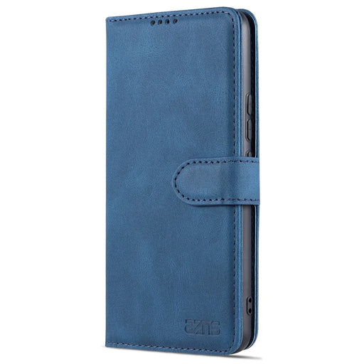 AZNS Anti-Scratch Wallet Design Phone Case Shockproof Flip Phone Cover with Stand for vivo V21e 4G / vivo Y73 - Blue - 2