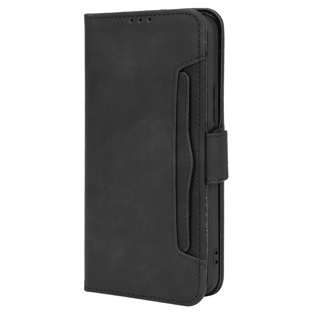 For vivo Y33s 4G / Y21 / Y21s / Y32 4G / Y21t 4G / Y21e 4G / Y21a 4G / Y21G / T1X 4G / Y33t Anti-Drop Flip Phone Case PU Leather + TPU Phone Cover Multiple Card Slot Practical Wallet Stand Design - Black - 2
