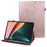 Imprinting Flower Card Slots Stand Design PU Leather Tablet Cover Case for Realme Pad 10.4-inch - Rose Gold - 1
