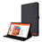 Card Slots Design Cloth Texture PU Leather Folding Folio Stand Cover for Realme Pad 10.4 inch - Black - 1