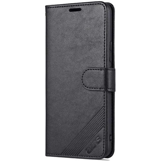 AZNS PU Leather Cover + Soft Inner TPU Case Phone Protector with Stand Wallet for vivo S10e/V23e 4G/V23e 5G - Black - 2