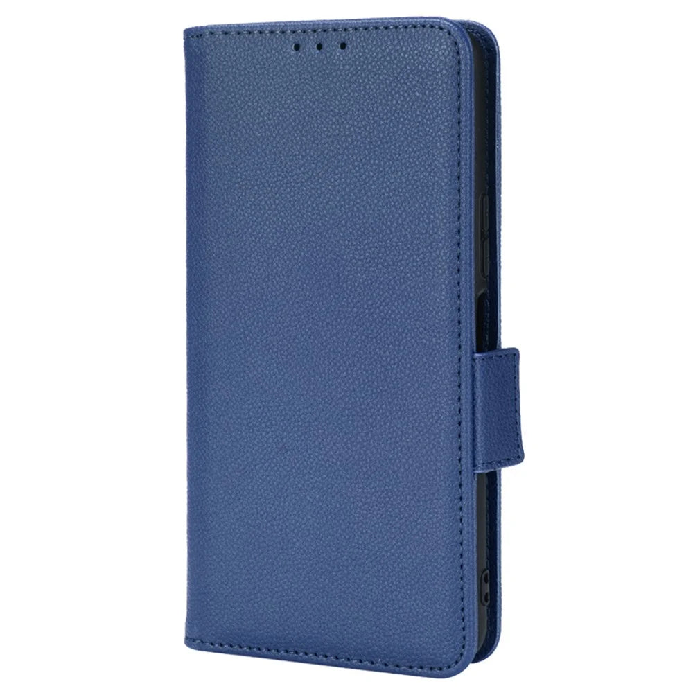 For vivo Y72 5G (Global Version) / Y52 5G / Y53s 5G / iQOO Z3 5G / T1x / iQOO Z5x Magnetic Wallet Case Litchi Texture PU Leather Stand Shockproof Cover - Dark Blue - 2