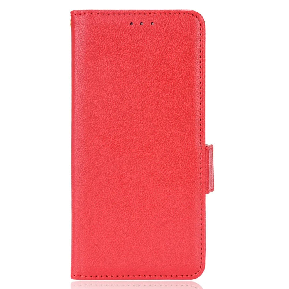 For vivo V21 4G/V21 5G Side Magnetic Clasp Litchi Texture Leather Case Phone Wallet Stand Design Receiver Cutout Protective Case - Red - 2